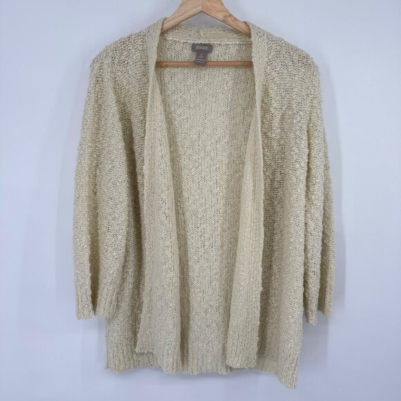 Chicos 2 Open Front Cardigan Sweater Size Large ivory womens - Picture 3 of 9